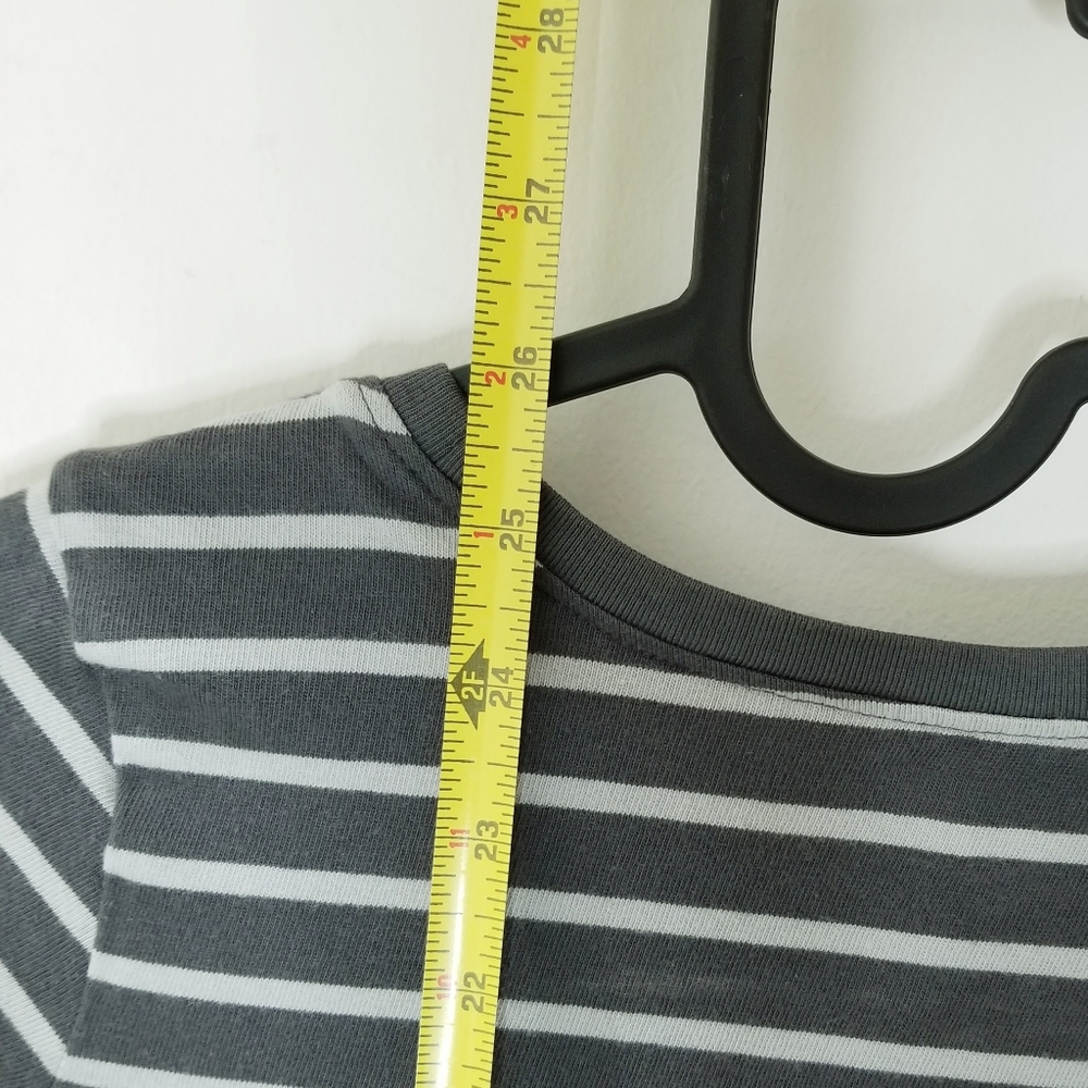 Tea Collection Grey Stripe Folk Floral Graphic Cotton Dress 6 - Picture 10 of 11